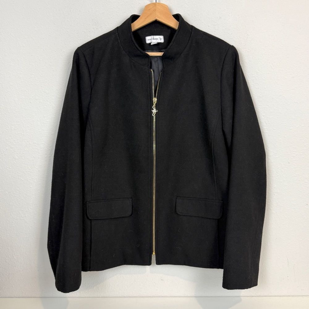 Susan Graver Black Front Pocket Jacket L